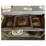 3 Piece Embossed Metal Crest Wall Art
