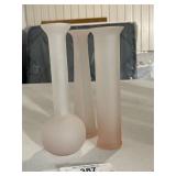 3 Piece Frosted Glass Bud Vases