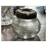 Vintage Glass Ashtray & Lid