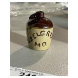 Vintage Miniature Stoneware Advertising Jug