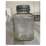 Vintage Square Glass Hoosier Kitchen Jar