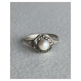Sterling Silver Vintage Pearl Ring
