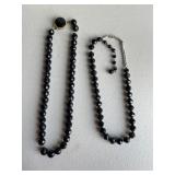 2 Black Austrian Crystal Necklaces
