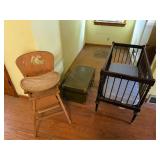 Vintage High Chair, Baby Bed & Trunk