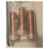 3 Full Rolls 1962-P Pennies