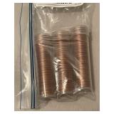 3 Full Rolls 1962-P Pennies