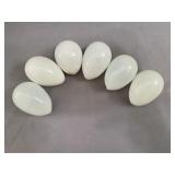 Egg Carton With 6 Milk Glass Eggs