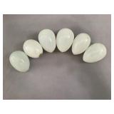 Egg Carton With 6 Milk Glass Eggs