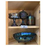 4 Carnival Glass Pieces