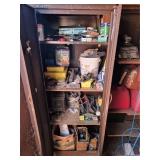 Vintage Metal Cabinet & Contents