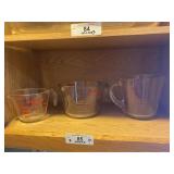 3 Pyrex Glass Measurers