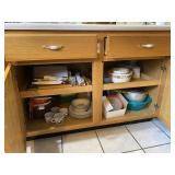 Contents of Lower Kitchen Cabinets & Drawers