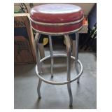 Vintage Red Chrome Leg Stool