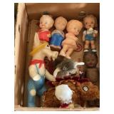 Box of Old Toy Dolls
