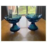 Pair of Carnival Glass Candlesticks
