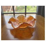Carnival Glass Ruffled Dish