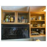 Cabinet of Cookware & Miscellaneous