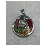 Large Multi Gemstone Pendant