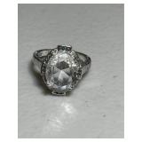 Sterling Silver Large Oval Cocktail Ring