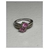 Sterling Silver Estate Pink Topaz Ring