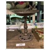 Cast Iron Hummingbird Pedestal Bird Bath