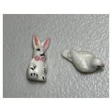 Miniature Porcelain Rabbit & Bird