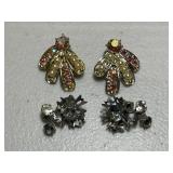 2 Pair Vintage Austrian Crystal Earrings