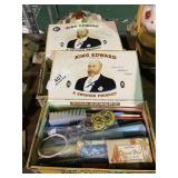 2 Cigar Boxes & Vintage Items