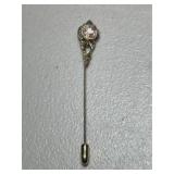 Antique Hand Painted Ornate Floral Pin