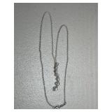 Sterling Silver White Sapphire journey Necklace
