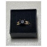 Black Spinel Estate Ring