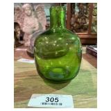 Vintage Lime Green Glass Decanter