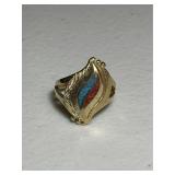 Vintage Enamel Inlay Ring