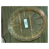 Pink Depression Glass Divided Platter