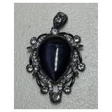 Estate Large Onyx Ornate Pendant