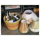 Lamp Shades & Vintage Items in Basket