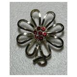 Austrian Crystal Vintage Flower Brooch