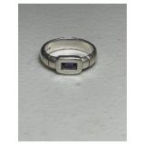 Sterling Silver Signed Garnet Ring