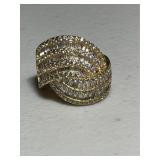 Large White Sapphire Cocktail Ring