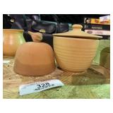 Pottery Dish, Lid & Cover