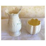 2 Belleek Porcelain Vases