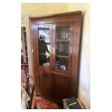 Early American Country Cherry Corner Cupboard