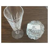 Waterford Crystal Lidded Box & Wine Stem