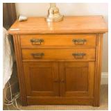 Antique 2 Drawer Oak Wash Stand