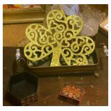 Copper Footed Planter & Misc. Dï¿½cor