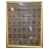 Framed Presidents of US