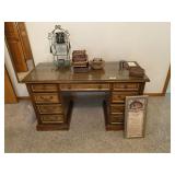 Knee Hole Desk & Misc. Contents