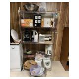 Stainless Shelf & Lot of Small Kitchen Appliances