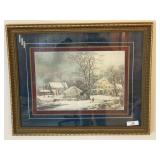 Framed Winter Scene Print