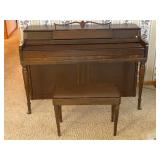 Vintage Wurlitzer Spinet Piano & Bench